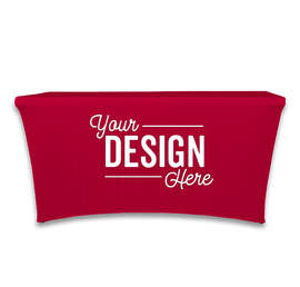 Full Color 6' Stretch Tablecloth - Color: Cardinal