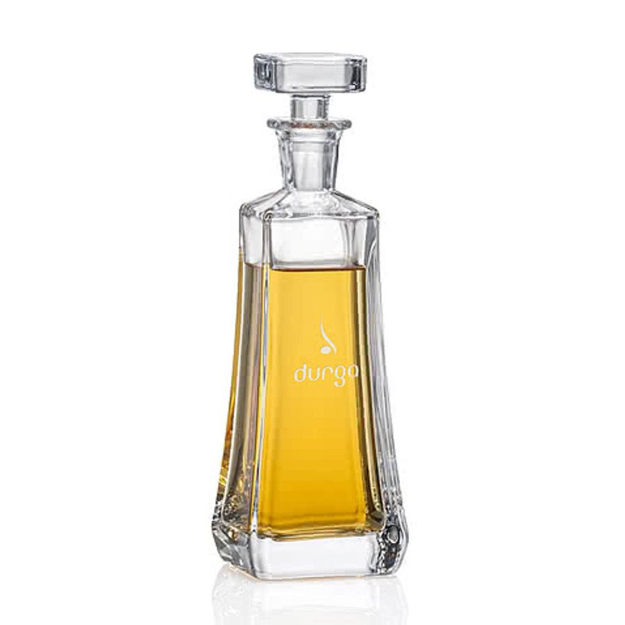 Laser Etched 24 oz. Ernesta Decanter with Lid in Clear