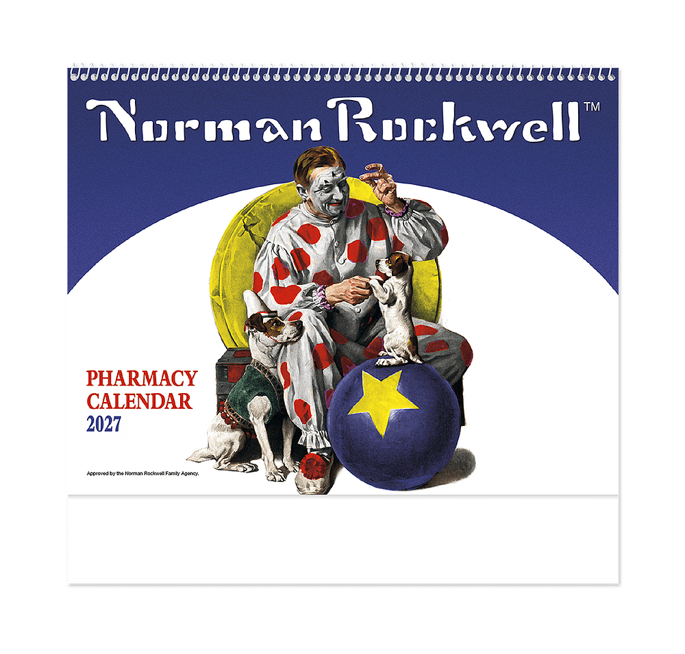Full Color Rockwell Pharmacy Spiral Wall Calendar-default
