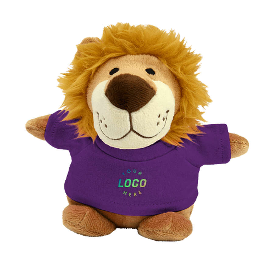 Full Color Bean Bag Buddies 6" Lion Plush Animal in Purple