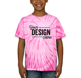 Dyenomite Youth 100% Cotton Tonal Tie-Dye T-shirt - Color: Pink