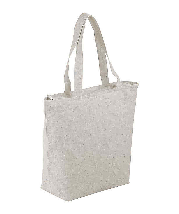Full Color Maine Medium Cotton Canvas Zippered Tote Bag