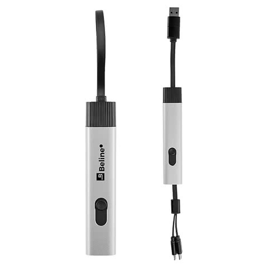 Recycled Aluminum Retractable Travel Charging Cable in ROYAL BLUE