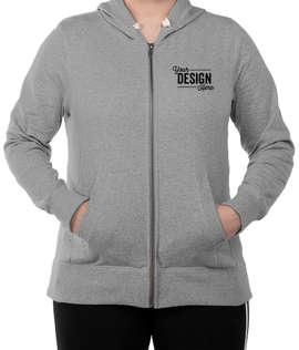 District Women's Re-Fleece Zip Hoodie - Color: Light Grey Heather