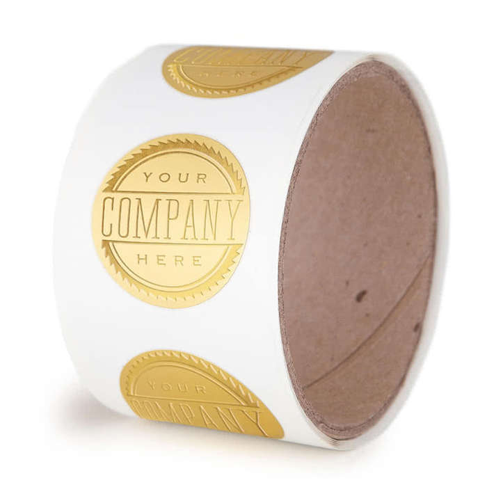 Embossed 1.5" Circle Roll Labels (Roll of 500)
