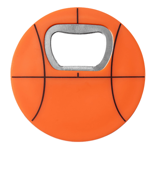 Basketball Magnetic Bottle Opener in Orange