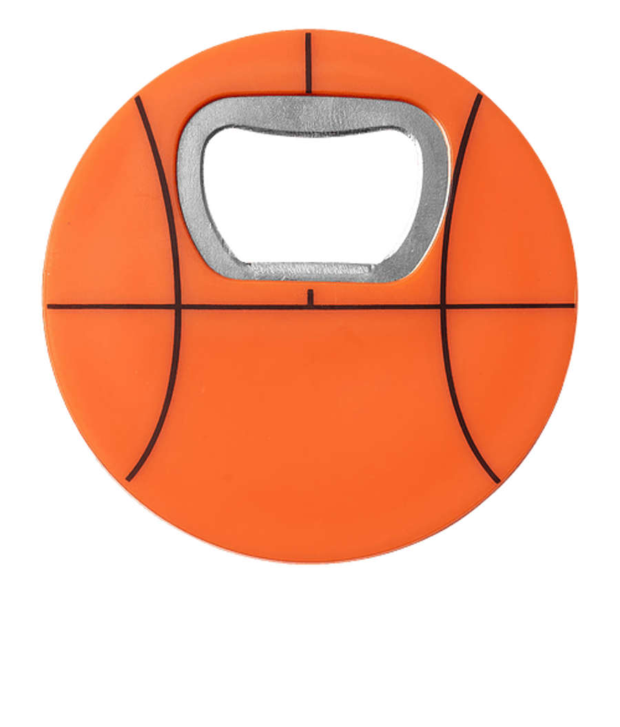 Basketball Magnetic Bottle Opener in Orange