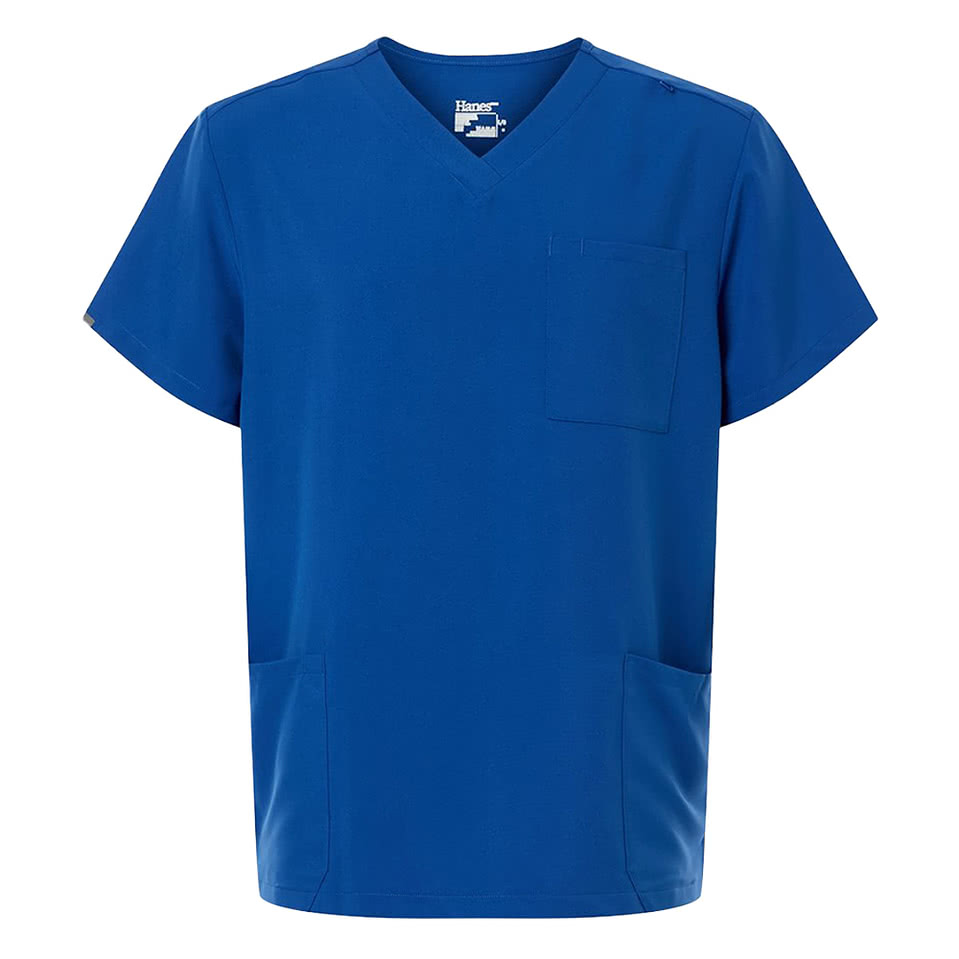 Hanes V-Neck 3-Pocket Scrub Top