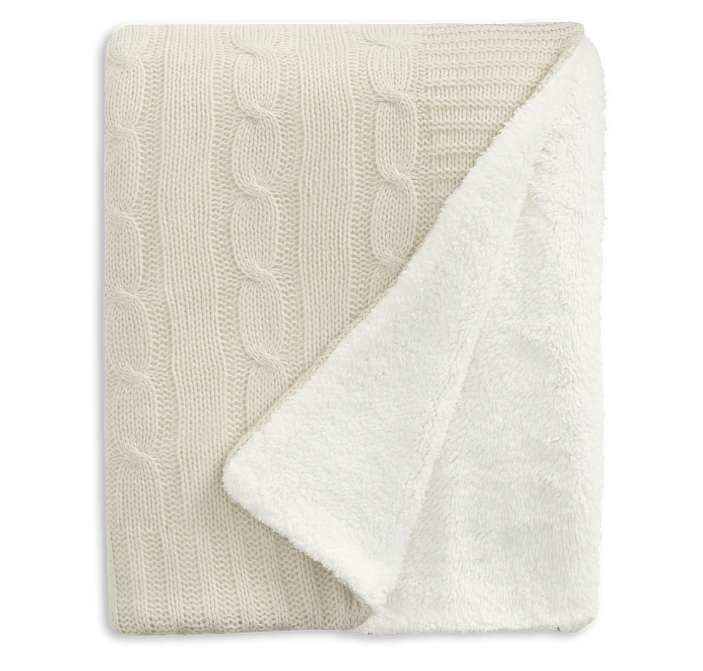 Field & Co. Cable Knit Sherpa Blanket-default