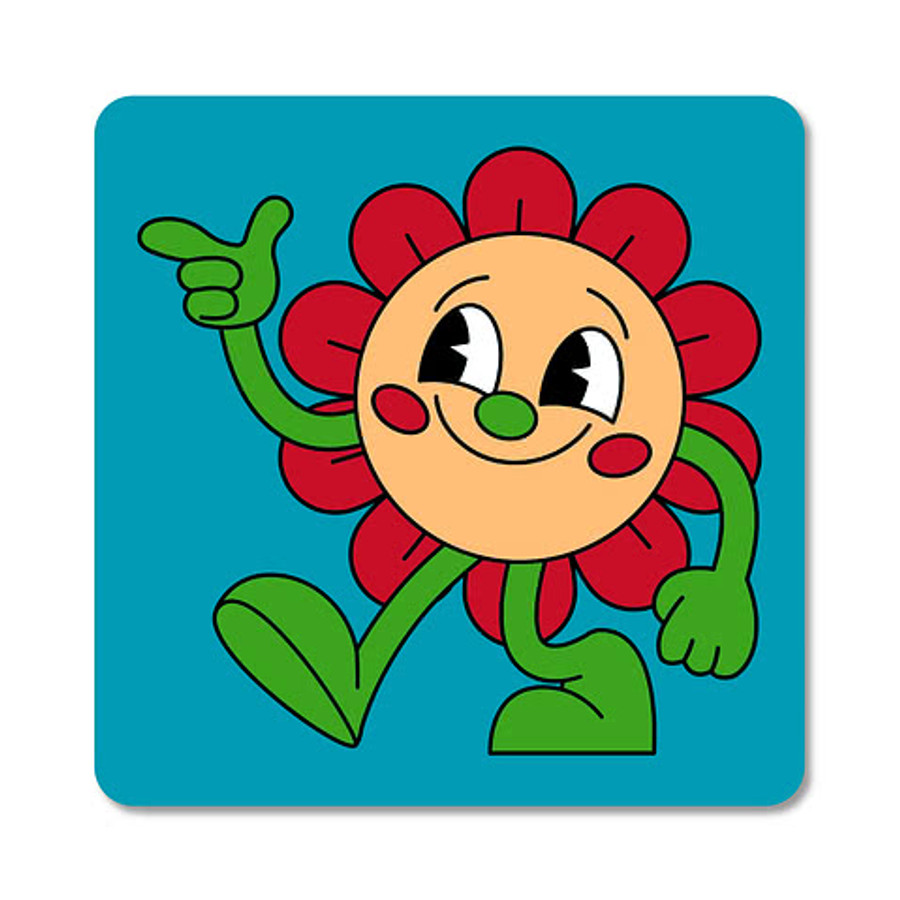 Full Color 2 in. Vinyl Round Corner Square Sticker in White