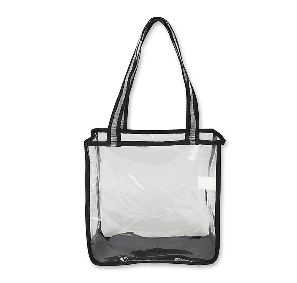 Diamond Clear Zippered Tote Bag with Canvas Trim-default