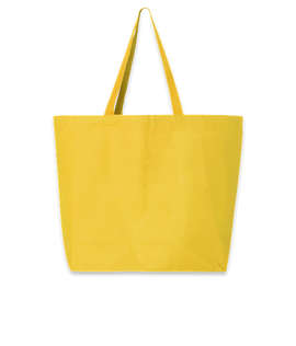 Jumbo Gusseted Cotton Canvas Tote Bag - Color: Yellow