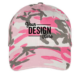 Valucap Bio-Washed Camo Hat - Color: Pink Camo