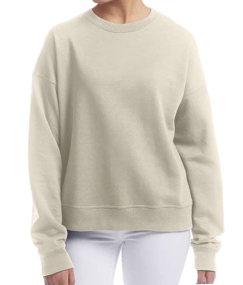 Champion Women's Powerblend Midweight Crewneck Sweatshirt in Sand