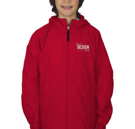 Sport-Tek Youth Full Zip Hooded Jacket - Color: True Red