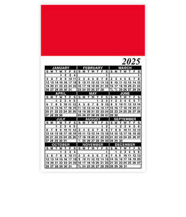 Full Color Calendar Magnet - .036" - Color: Red