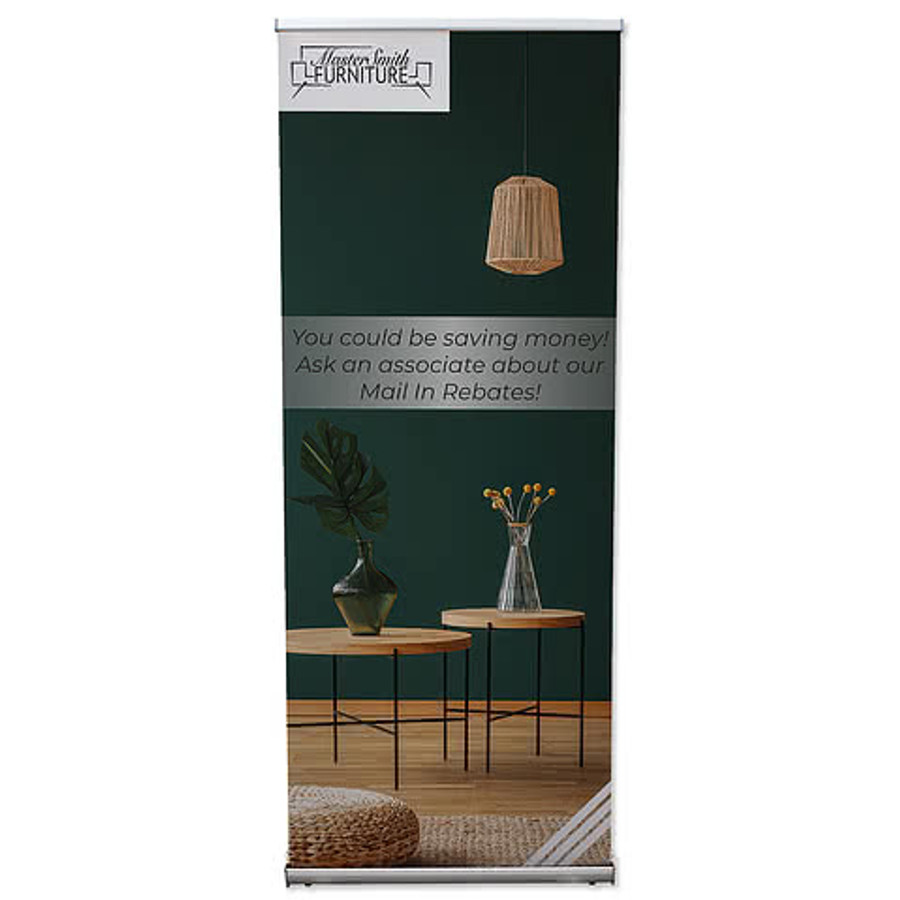 Full Color 31.5" x 81.6" Stratus Retractable Banner Kit in Maroon
