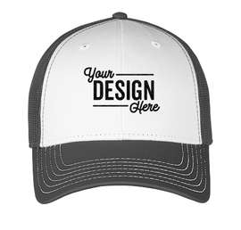 Otto Cap Low Profile Two-Tone Trucker Hat - Color: Charcoal Gray / White / Charcoal Gray
