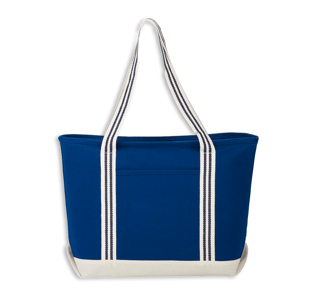 Atlantic Stripe Cotton Zippered Tote Bag-default