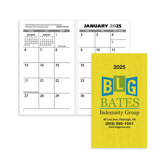 Full Color Promotional Monthly Pocket Planner