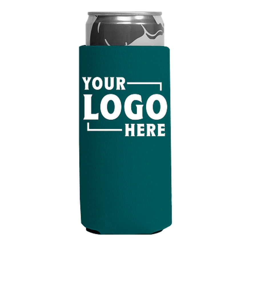 Foldable Slim Can Cooler in Turquoise