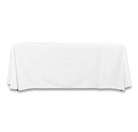Full Color 6' Poplin Throw Tablecloth - Color: White