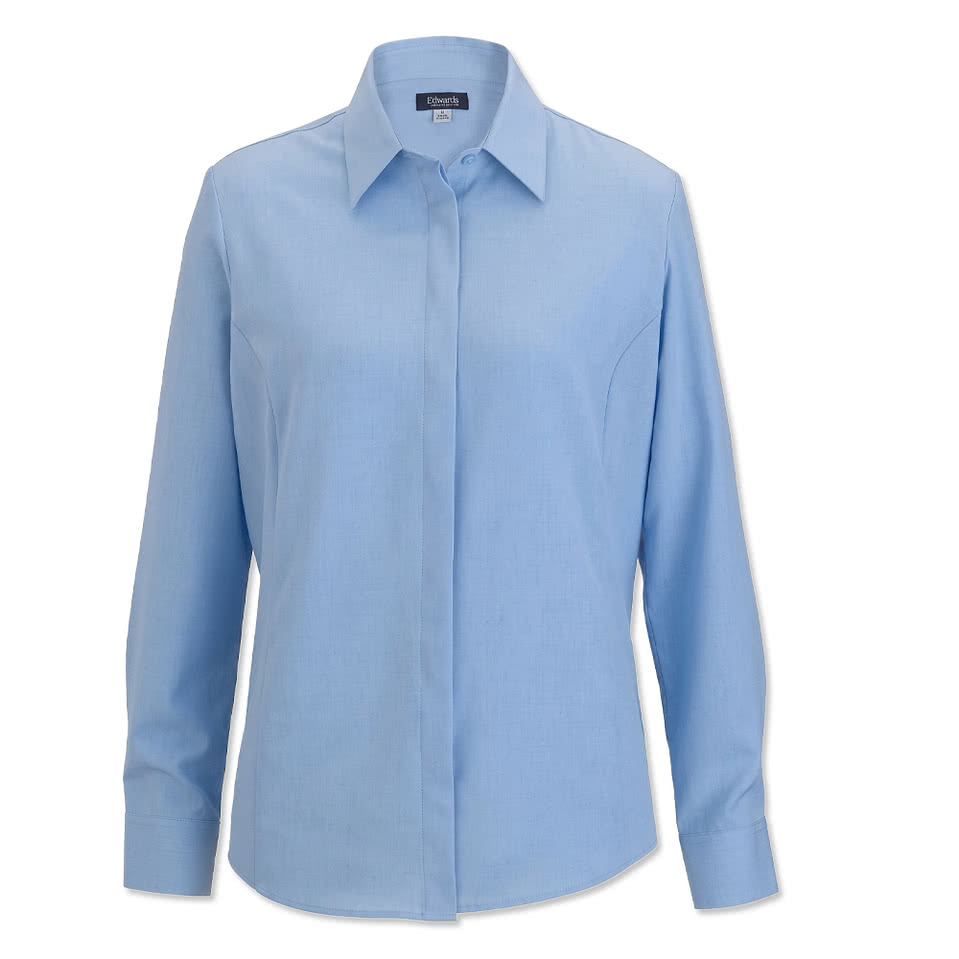 Edwards Women's FlexBatiste Café Recycled Long Sleeve Dress Shirt