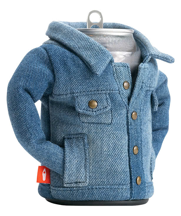 Full Color Puffin Drinkware Denim Jacket Can Cooler