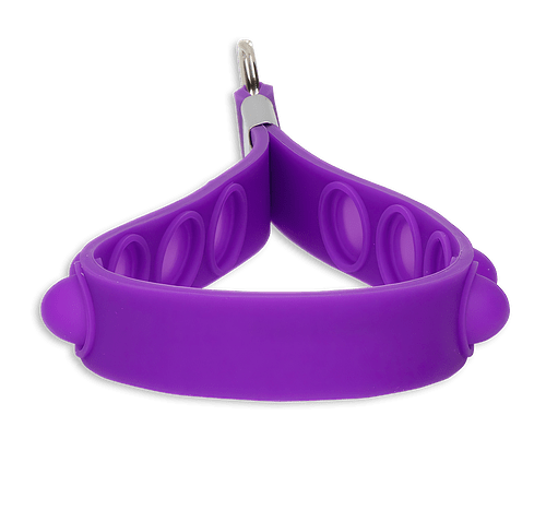 Push Pop Stress Reliever Silicone Wrist Strap Keychain in Purple