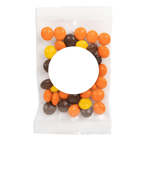 Full Color Reese's Pieces Promo Pack Candy Bag in White