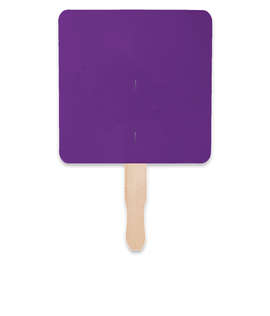 Full Color Square Hand Fan - Color: Team Purple