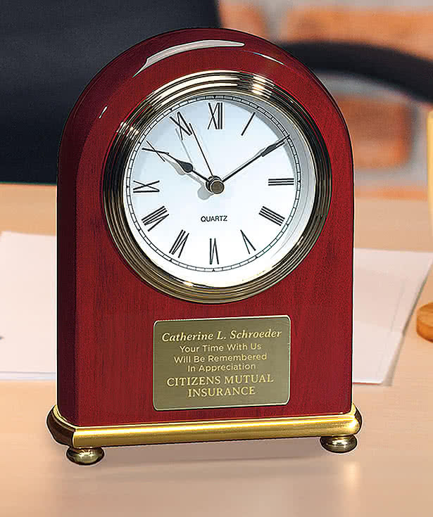 Rosewood Arch Clock