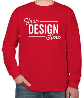 Canada - Gildan 100% Cotton Long Sleeve T-shirt - Color: Red