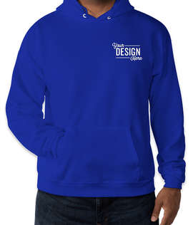 Embroidered Hanes EcoSmart 50/50 Pullover Hoodie - Color: Athletic Royal