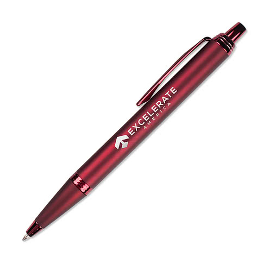 Laser Engraved Bond Comfort Aluminum Ballpoint Pen (blue ink) in Grey