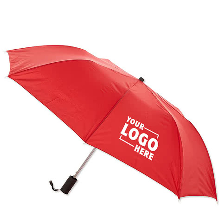 44" Arc Auto Open Solid Telescopic Folding Umbrella in Black