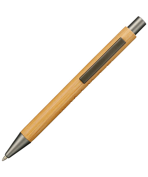Laser Engraved Bamboo Quick-Dry Gel Ballpoint Pen (black ink)