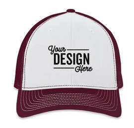 Richardson Snapback Trucker Hat - Color: White / Maroon
