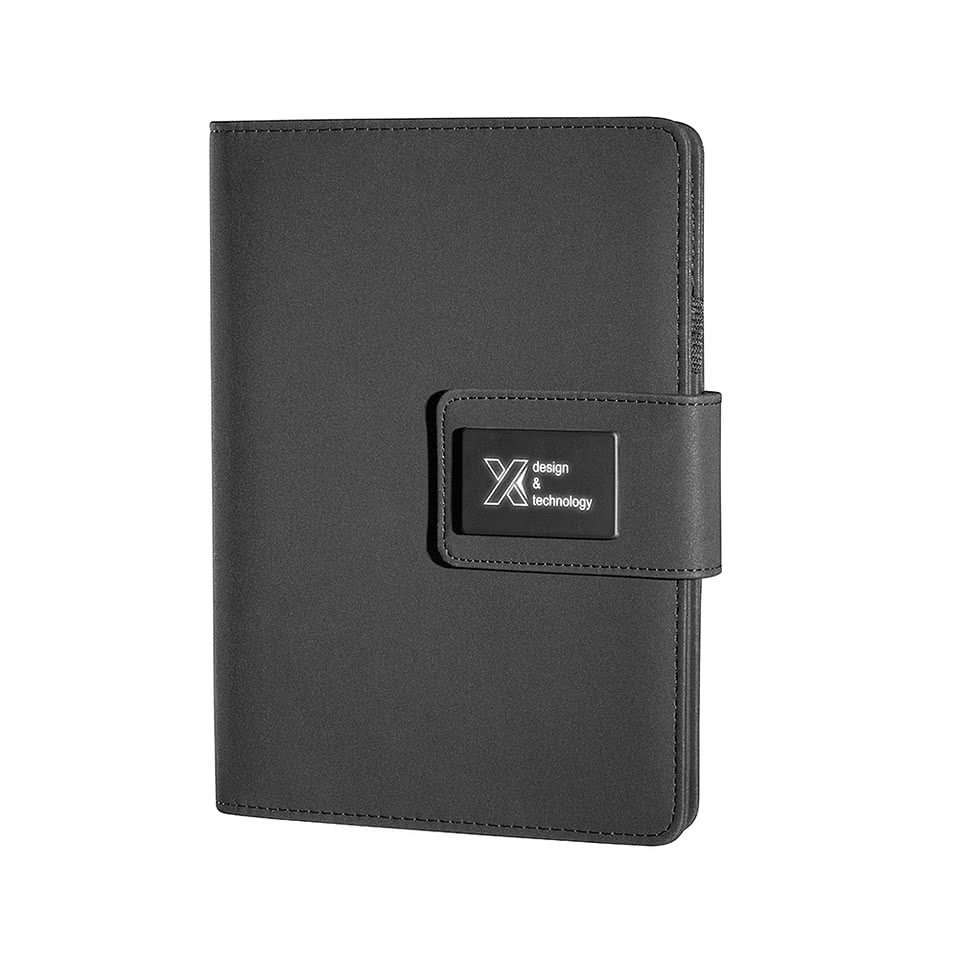 Laser Engraved SCX Innovative Design Padfolio with Power Bank
