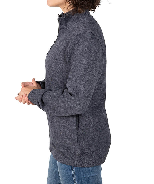 Charles River Women's Crosswind Quarter Zip Sweatshirt - Faux Leather Patch