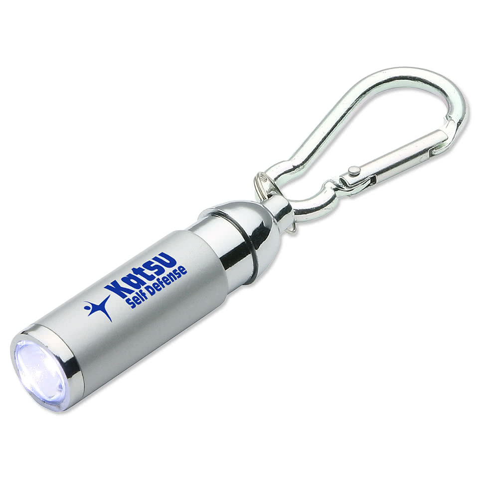 Laser Engraved Carabiner Clip LED Flashlight Keychain