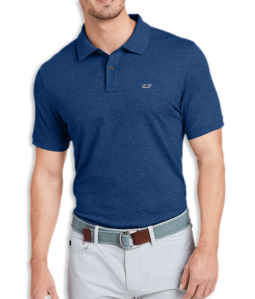 Vineyard Vines Edgartown Logo Pique Polo - Embroidered in Deep Bay