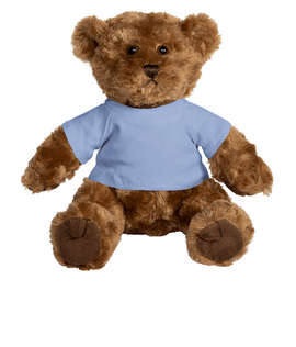 10" Traditional Brown Bear - Color: Brown Bear / Light Blue T-shirt