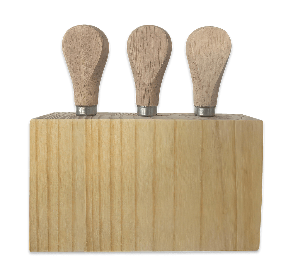Laser Engraved 3-Piece Cheese Cutlery Set-default