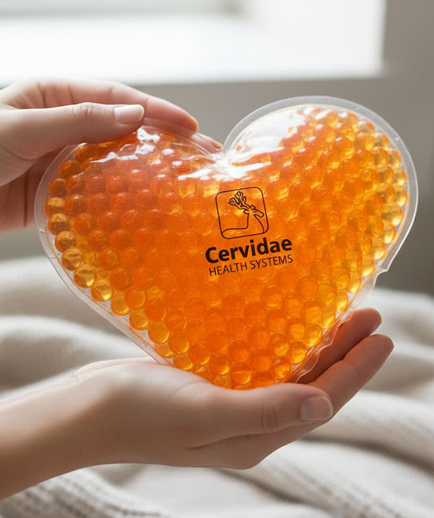 Large Heart Aqua Pearls Hot/Cold Pack