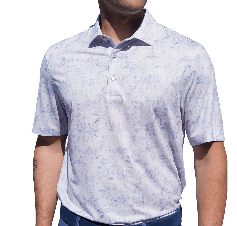 Greg Norman Crosshatch Palm UPF 50 Performance Polo - Embroidered-default