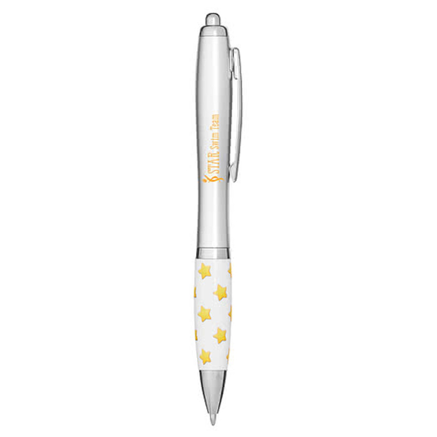 Employee Appreciation Star Ballpoint Pen (black ink) in SILVER