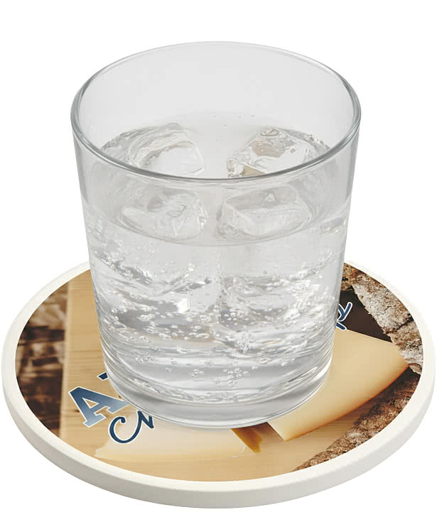 Cobblestone Absorbent Coaster with Cork Base