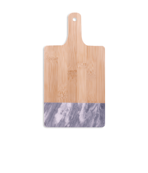 Laser Engraved Bamboo and Black Marble Cutting Board in Black Marble