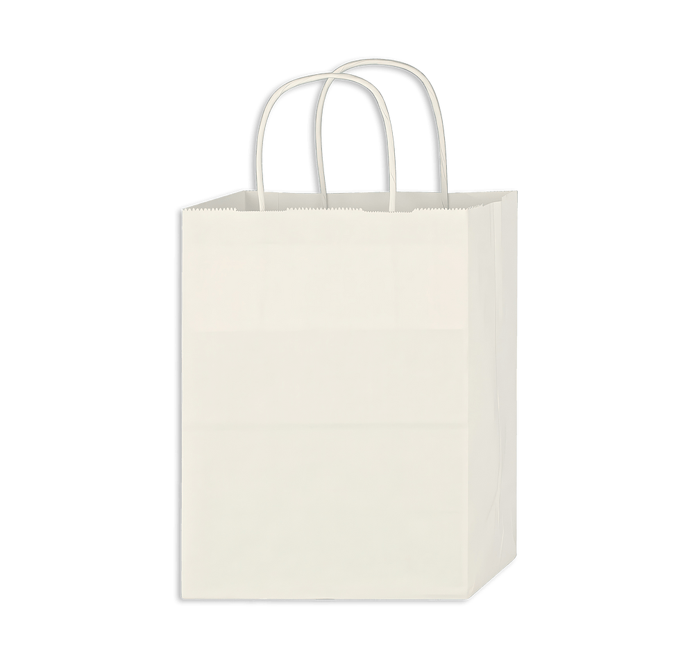 Full Color White Kraft Paper Small Shopper Bag-default